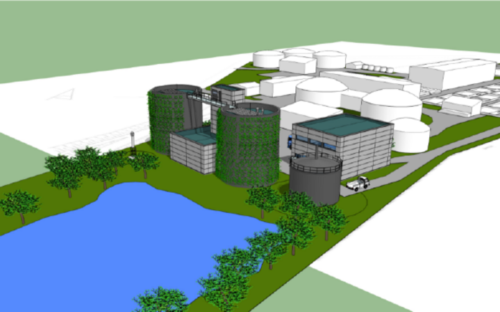 Fotomontage Klärschlammbehandlung im Zentralklärwerk in Westerland 